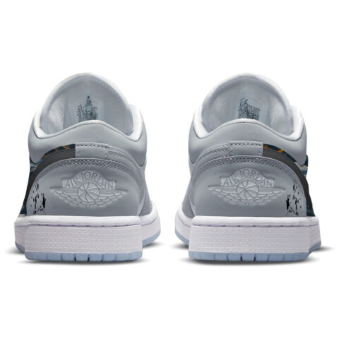 Jordan Air Jordan 1 Abrasion Resistant Slip Resistant Low top Vintage Basketball Shoes Women’s Gray White