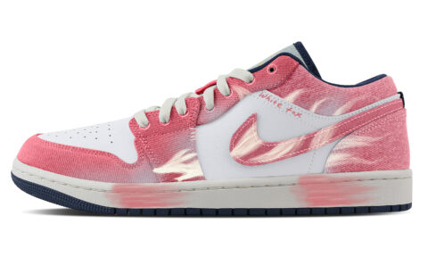 Jordan Air Jordan 1 Tail Fox, Heart Box Abrasion Resistant Low top Vintage Basketball Shoes Men’s Pink White