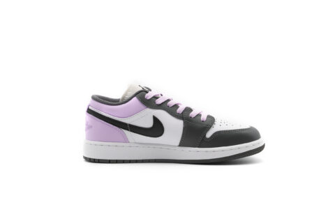Jordan Air Jordan 1 Cushioning Slip Resistant Abrasion Resistant Low top Vintage Basketball Shoes Unisex Gray Purple