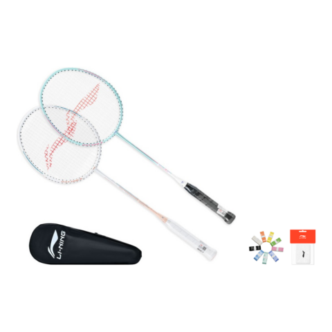 Li Ning Thunder 08 Badminton Rackets Offensive Type Heavy Head, Stiff Shaft Entry level Blue/Pink