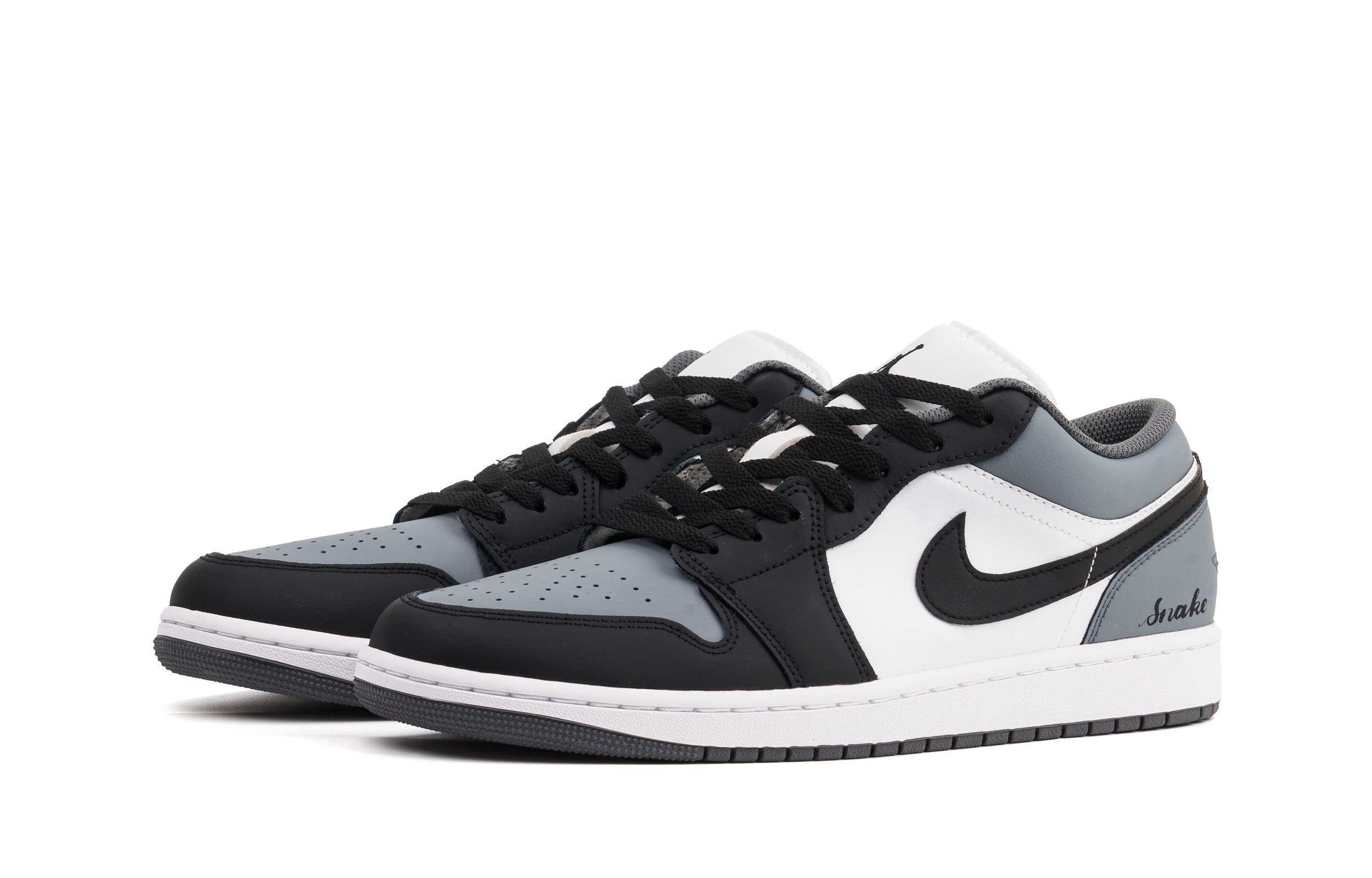 Jordan Air Jordan 1 Low top Vintage Basketball Shoes Unisex Black Gray