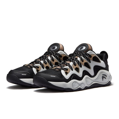 FILA FUSION VERTICAL Crack Shoes Textile, Synthetic Leather Low top Vintage Basketball Shoes Men’s Black Silver