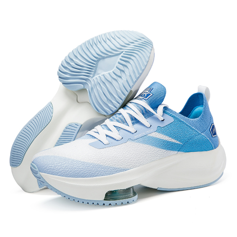 JINLAIKE Cushioning Slip Resistant Coverage Low top Air Cushion Casual Running Shoes Unisex White Blue