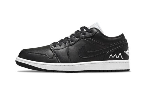 Jordan Air Jordan 1 Carbon Black Leather Support Low top Vintage Basketball Shoes Unisex Black White