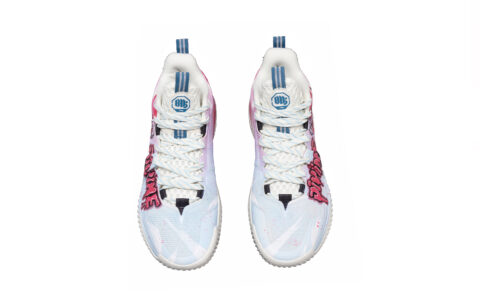 Li Ning Storm 2024 TPU Lightweight Rebound Grip Mid top Basketball Shoes Men’s Pink Blue