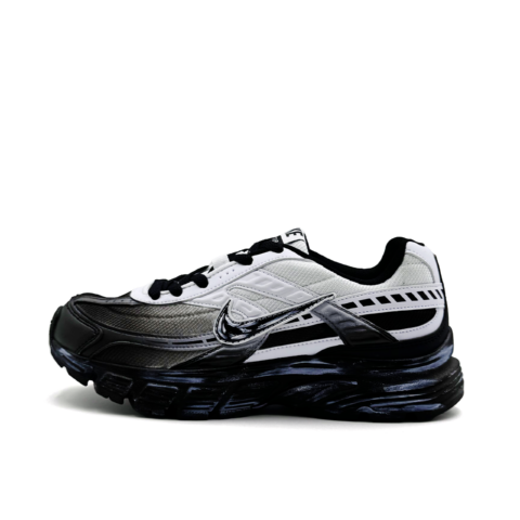 Nike Synthetic Leather, Textile Low top Running Shoes Unisex Black White