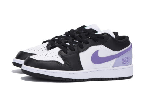 Jordan Air Jordan 1 Abrasion Resistant Slip Resistant Low top Vintage Basketball Shoes Men’s Black Purple
