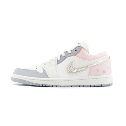 Jordan Air Jordan 1 Creative Art Abrasion Resistant Abrasion Resistant Low top Vintage Basketball Shoes Women’s