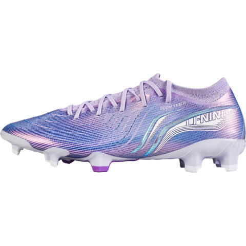 Li Ning FG Firm Ground Artificial Turf Synthetic Leather Cushioning, Wear Resistant Soccer Shoes Men’s Blue Purple