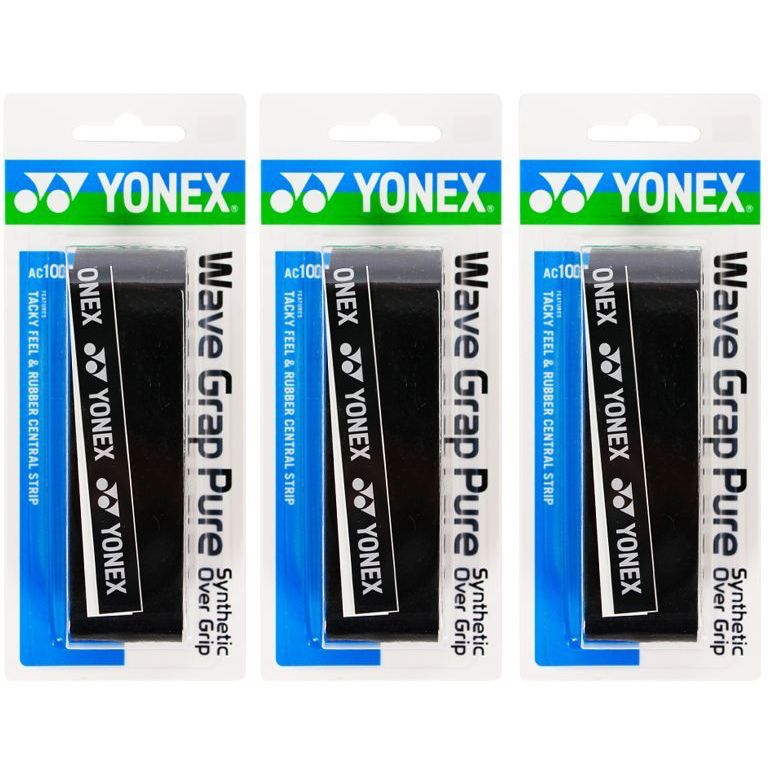 YONEX Badminton Grip Tapes Black Polyurethane Thin 3 Pack