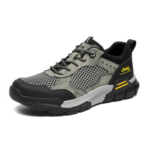 Jeep Outdoor Casual Cushioning Abrasion Resistant Breathable Slip Resistant Low top Hiking Shoes Men’s