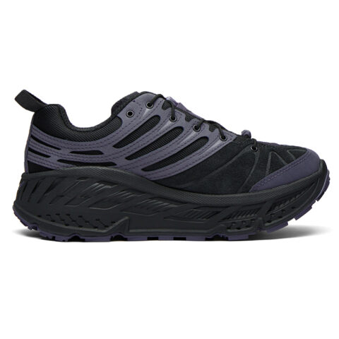 HOKA ONE ONE Stinson Evo OG Classic And Versatile Synthetic Leather, Leather Running Shoes Unisex Black Purple