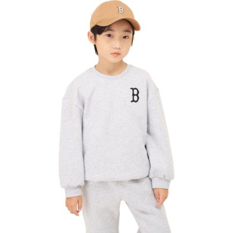 MLB Casual Sportswear Boston Red Sox FW24 Light Heather Gray Kids’