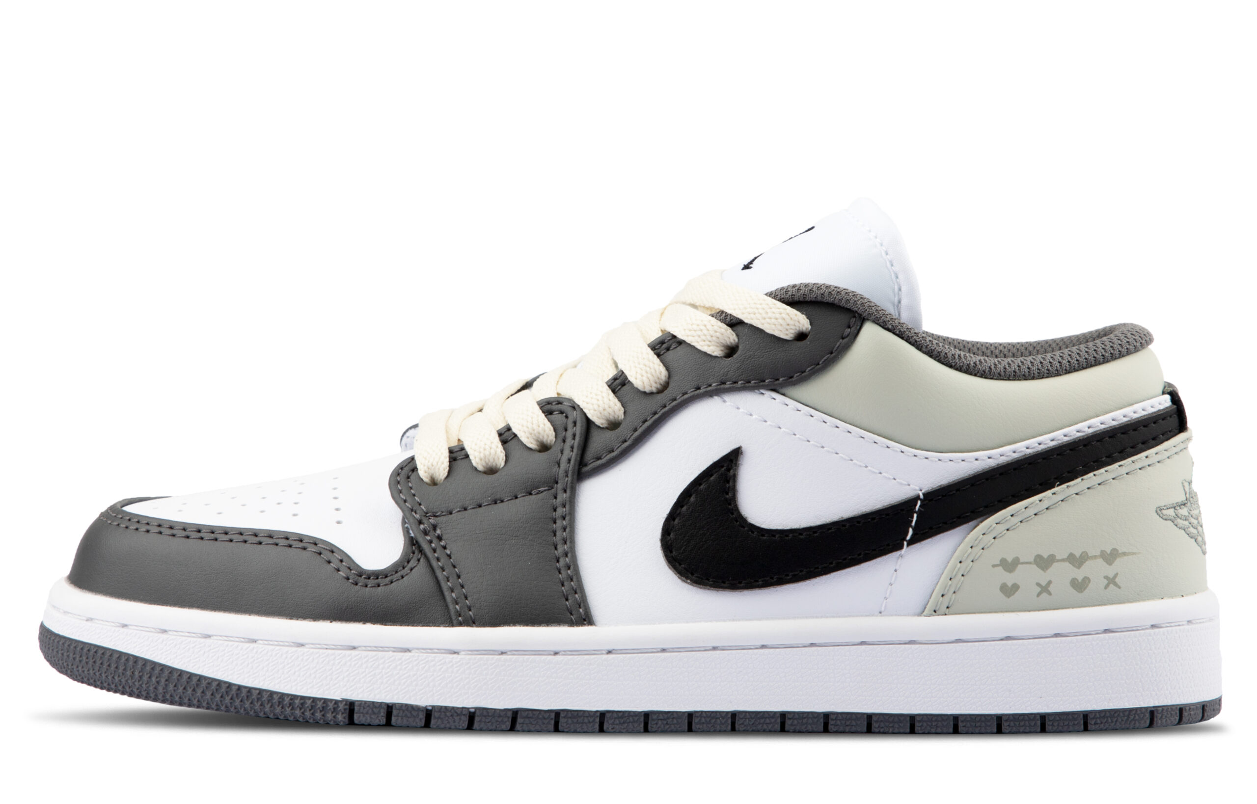 Jordan Air Jordan 1 Cushioning Slip Resistant Low top Vintage Basketball Shoes Unisex Beige
