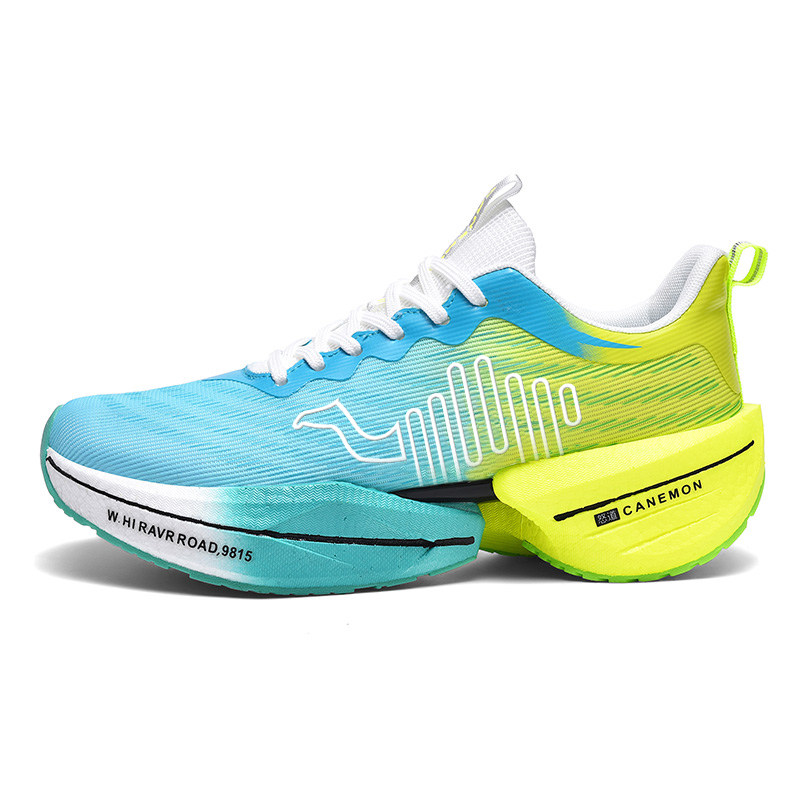 LINGHANGLUOTUO Running Shoes Unisex Low Top Spring Green/Electric Glow/Flint Stones