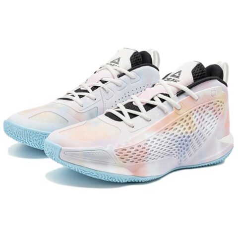 PEAK Slip Resistant Abrasion Resistant Low top Basketball Shoes Men’s Pink Orange