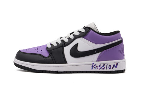 Jordan Air Jordan 1 Abrasion Resistant Low top Vintage Basketball Shoes Unisex Purple