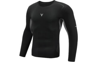 VEIDOORN Small Logo Sports Running Long Sleeved Tight Fit Compression Fleece Lined Workout Clothing Men's