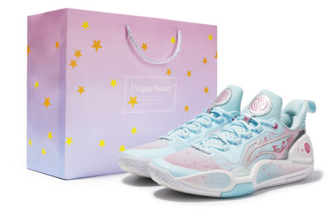 Li Ning Speed 9 Cushioning Slip Resistant Abrasion Resistant Support Low top Basketball Shoes Men’s Blue Pink
