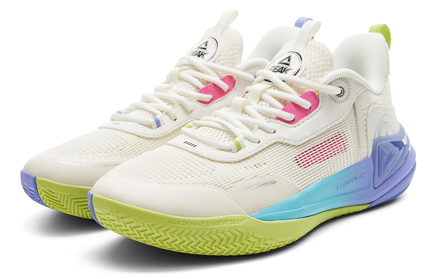 PEAK Ranger 2 Basketball Shoes Men’s Low Top White Green Purple