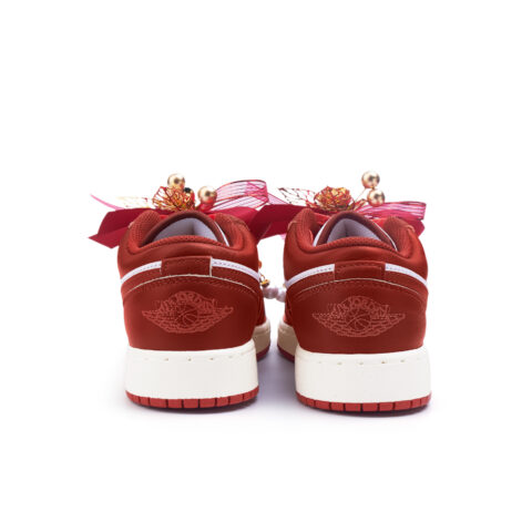 Jordan Air Jordan 1 Slip Resistant Abrasion Resistant Low top Vintage Basketball Shoes Women’s Red