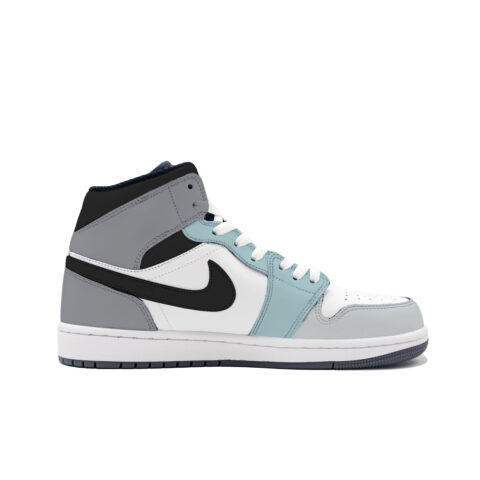 Jordan Air Jordan 1 Ink Bamboo Abrasion Resistant Mid top Vintage Basketball Shoes Unisex Gray