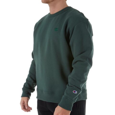 Champion Fleece Lined Double Logo Embroidery Crew Neck Sweatshirt With Fitted Cuff Pants Casual Sportswear