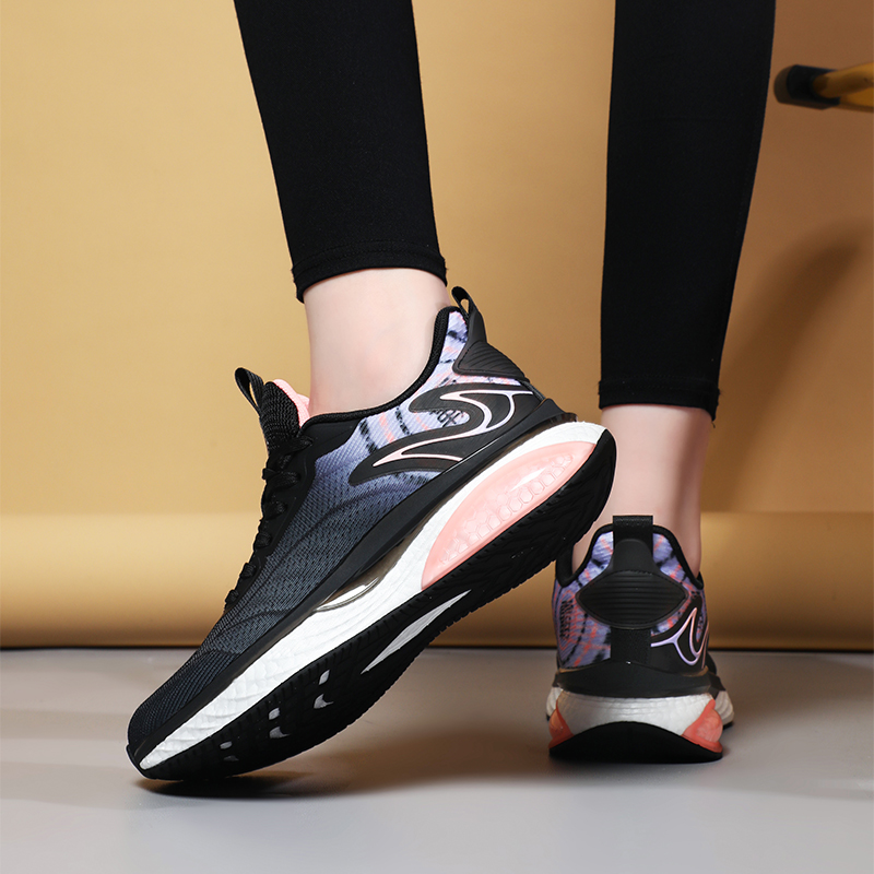 JSWEI Comfortable And Trendy Slip Resistant Abrasion Resistant Low top Running Shoes Women’s Black Pink