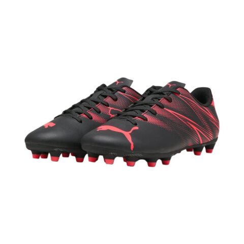 PUMA Attacanto AG Artificial Ground FG Firm Ground Abrasion Resistant Soccer Shoes Men’s Black Red