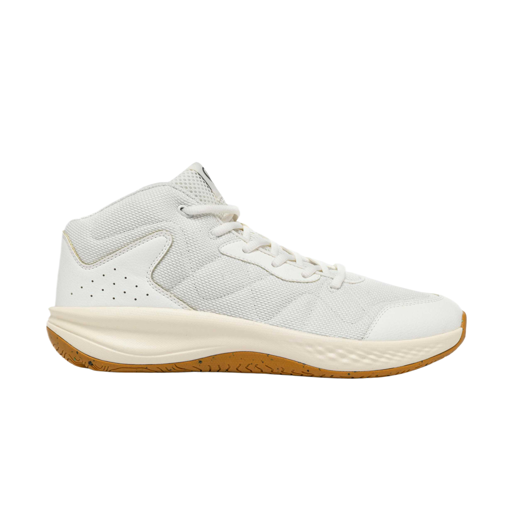 DECATHLON Essential Slip Resistant Slip Resistant Mid top Basketball Shoes Men’s Ecru