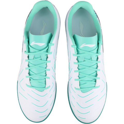 Li Ning Brocade TF Turf Artificial Turf Cushioning Slip Resistant Abrasion Resistant Soccer Shoes Men’s White Green