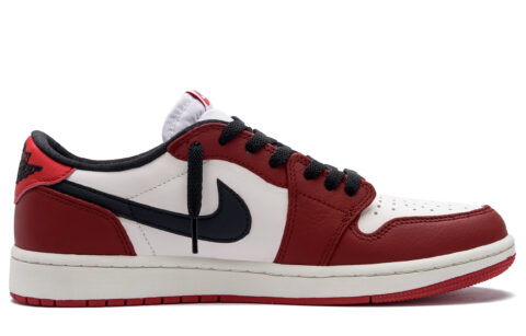 Jordan Air Jordan 1 Slip Resistant Abrasion Resistant Low top Vintage Basketball Shoes Unisex Red