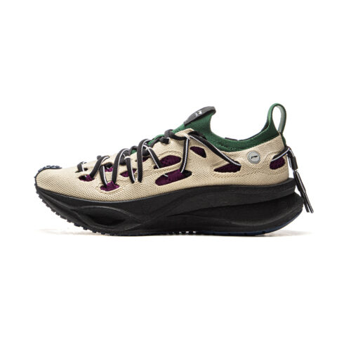 Li Ning Cushioning Slip Resistant Abrasion Resistant Low top Casual Running Shoes Unisex Umber Green