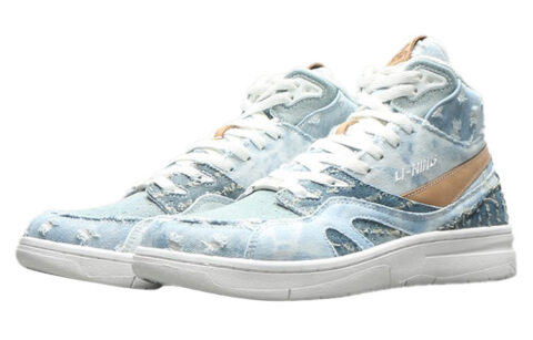 Li Ning Deluxe Hi Slip Resistant Coverage Lightweight High top Vintage Basketball Shoes Women’s Mist Blue