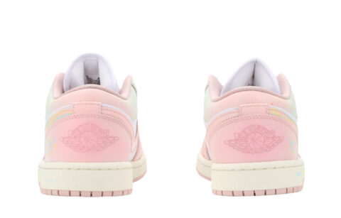 Jordan Air Jordan 1 Guava Milk Green Abrasion Resistant Low top Vintage Basketball Shoes Unisex White Pink
