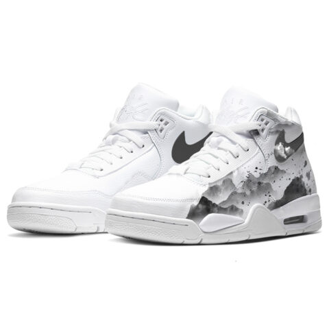 Nike Flight Legacy Vintage Basketball Shoes Unisex Mid Top Black/White