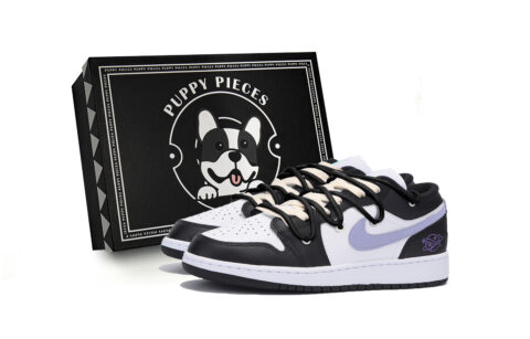 Jordan Air Jordan 1 Abrasion Resistant Slip Resistant Low top Vintage Basketball Shoes Men’s Black Purple
