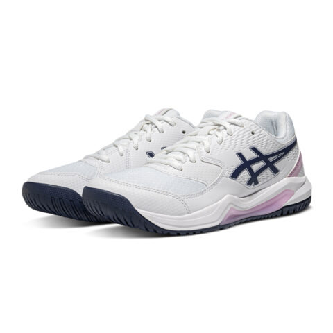 ASICS Gel Dedicate 8 Comfortable Slip Resistant Low top Tennis Shoes Women’s White Blue