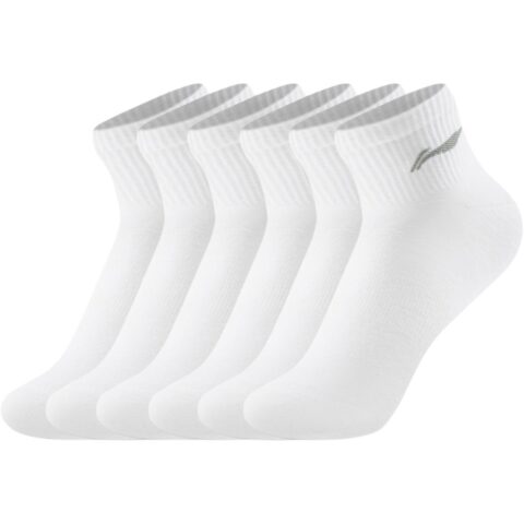 Li Ning Fitness Series Ankle Socks Unisex 6 Pack White