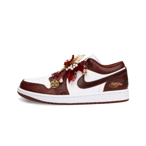 Jordan Air Jordan 1 Love Forever Abrasion Resistant Abrasion Resistant Low top Vintage Basketball Shoes Men’s Red