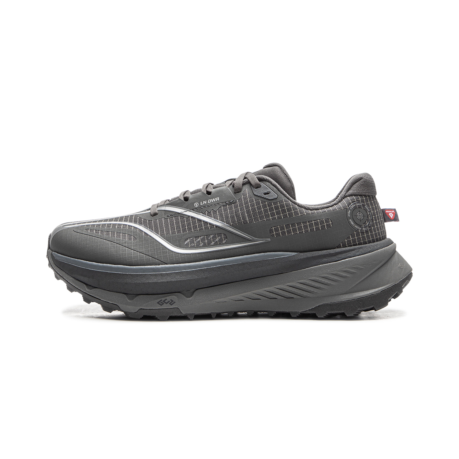 Li Ning De Lu Cushioning Slip Resistant Abrasion Resistant Rebound Low top Casual Running Shoes Men’s Coal Smoke Gray