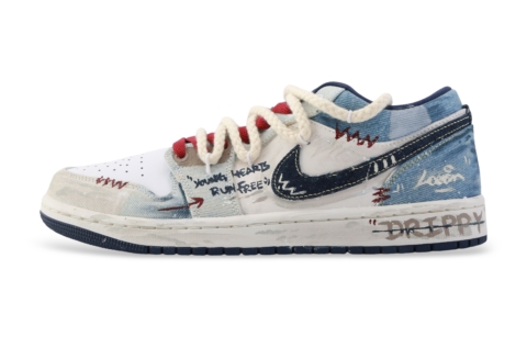 Jordan Air Jordan 1 Western Denim Cushioning Abrasion Resistant Cushioning, Wear Resistant Low top