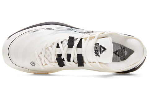 PEAK Cushioning Slip Resistant Low top Basketball Shoes Men’s Ivory Black