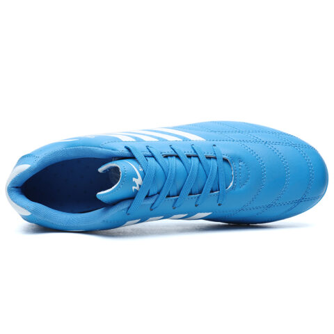 Binary Synthetic Leather Soccer Shoes Unisex Blue