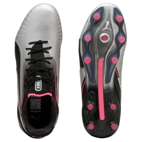 PUMA King Ultimate Abrasion Resistant Soccer Shoes Unisex Silver Black