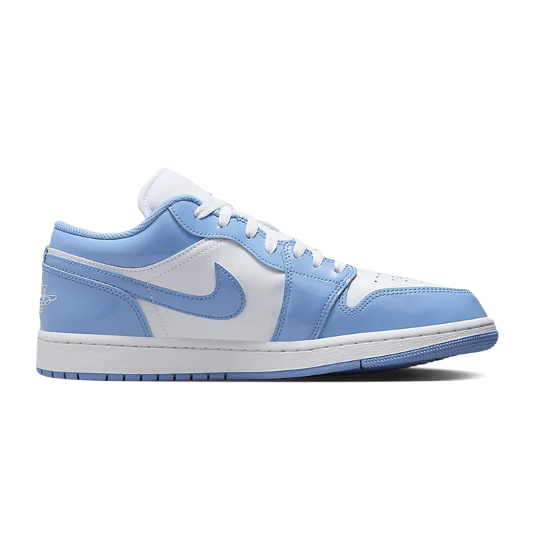 Jordan Air Jordan 1 Slip Resistant Abrasion Resistant Low top Vintage Basketball Shoes Unisex White Blue