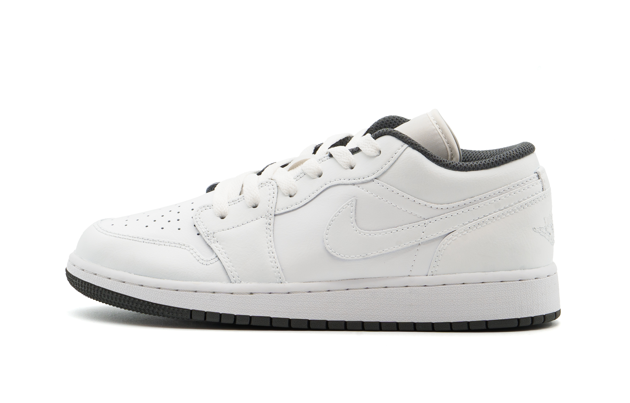 Jordan Air Jordan 1 Leather Low top Vintage Basketball Shoes Unisex White
