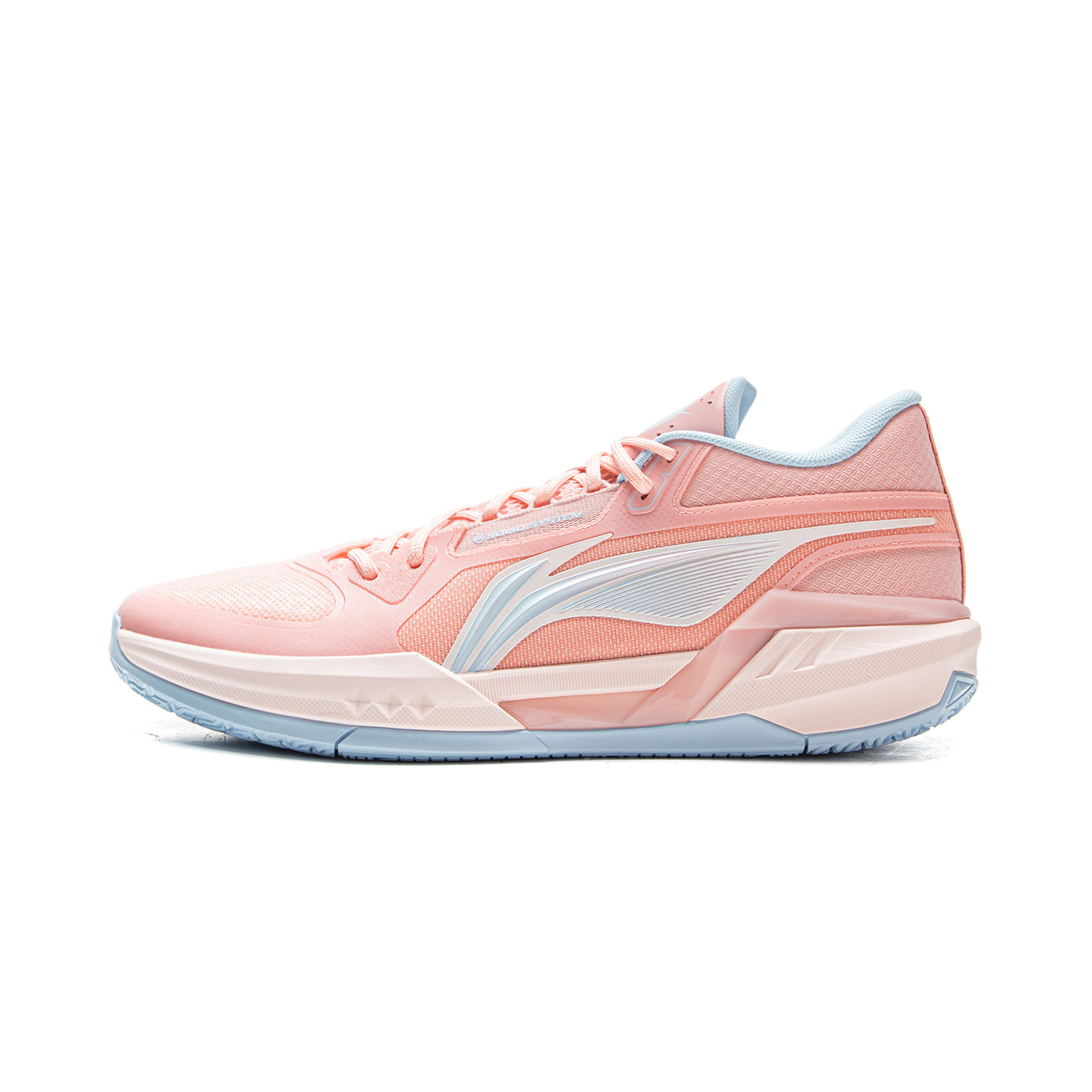 Li Ning Light Speed 3mid Basketball Shoes Men’s Low Top Rouge Pink/Clear Sky Blue