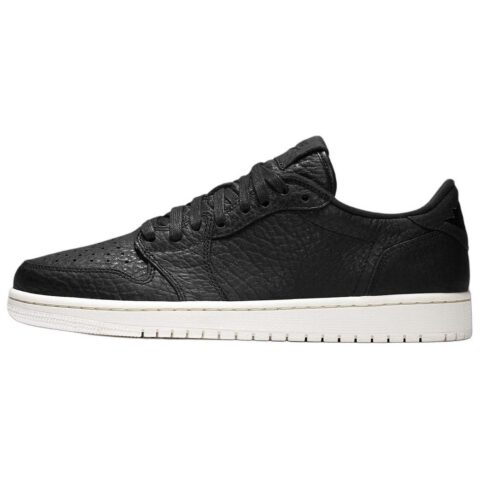 Jordan Air Jordan 1 Slip Resistant Abrasion Resistant Low top Vintage Basketball Shoes Men’s Black 2025 Edition