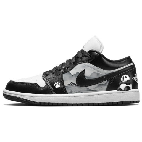 Jordan Air Jordan 1 Abrasion Resistant Slip Resistant Low top Vintage Basketball Shoes Women’s Black White